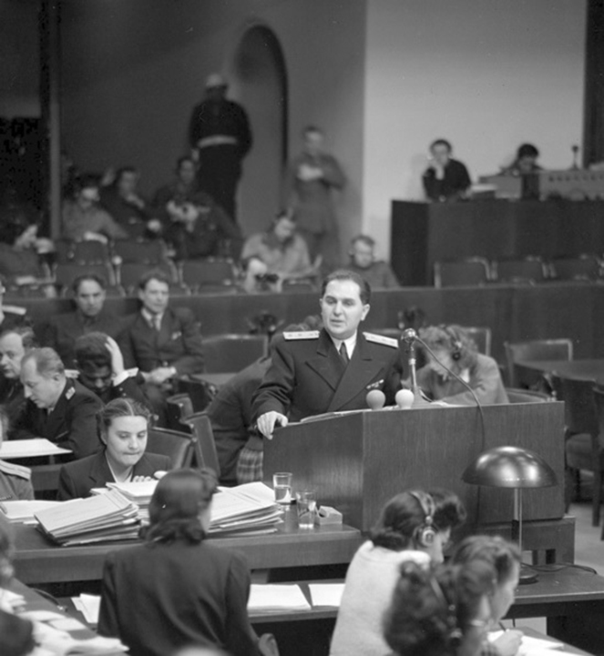 Выступление помощника Главного обвинителя от СССР Марка Юрьевича Рагинскогона Нюрнбергском процессе (21 февраля 1946 г.). 